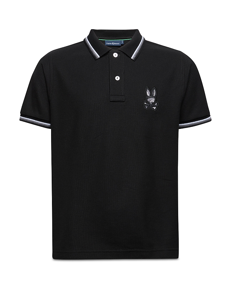Shop Psycho Bunny Unisex Baxter Pique Polo - Little Kid, Big Kid In Black