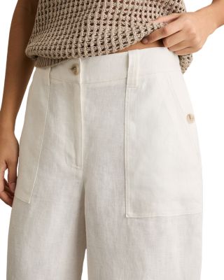 Petite Ashby Wide Leg Linen Trousers