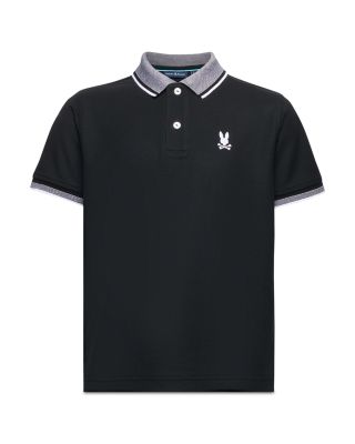 Psycho Bunny - Unisex Evandale Oxford Collar Pique Polo - Little Kid, Big Kid