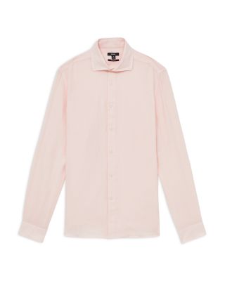 Ruban Long Sleeve Button Front Linen Shirt
