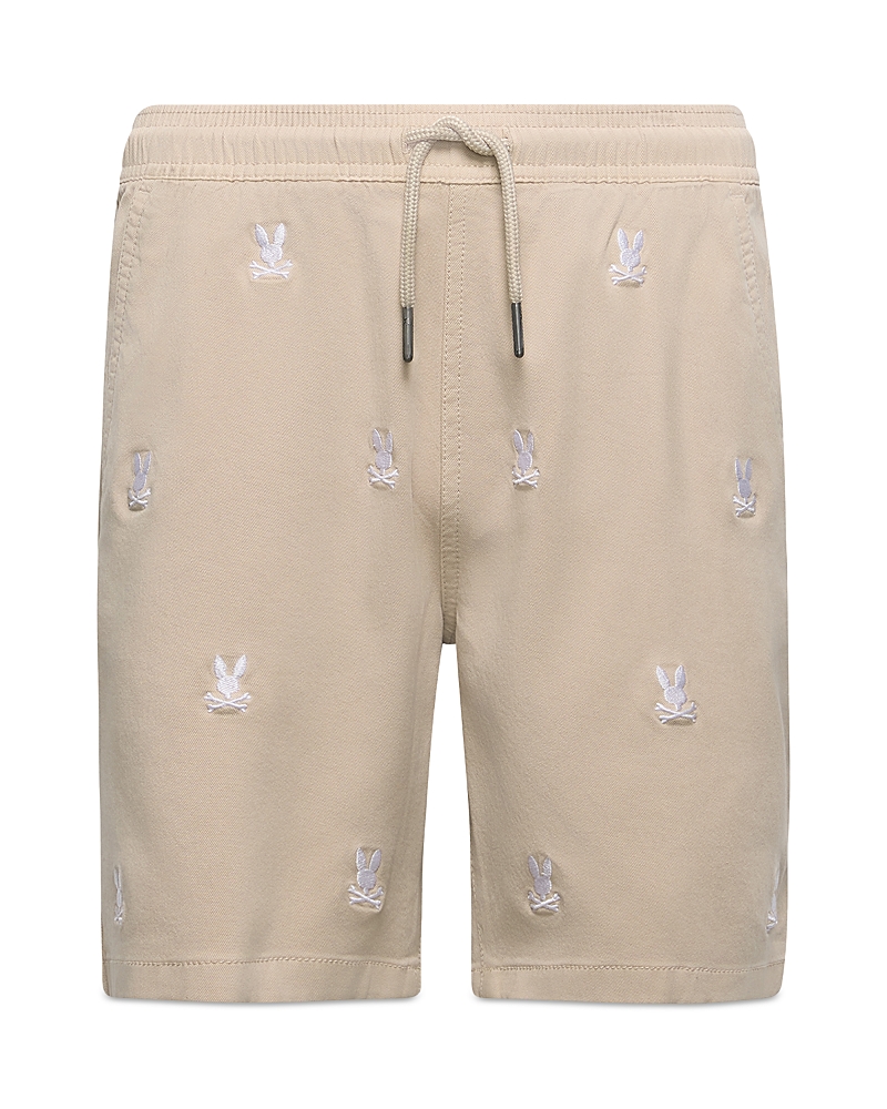 Psycho Bunny Unisex Logo Print Stretch Shorts - Little Kid, Big Kid In Stone