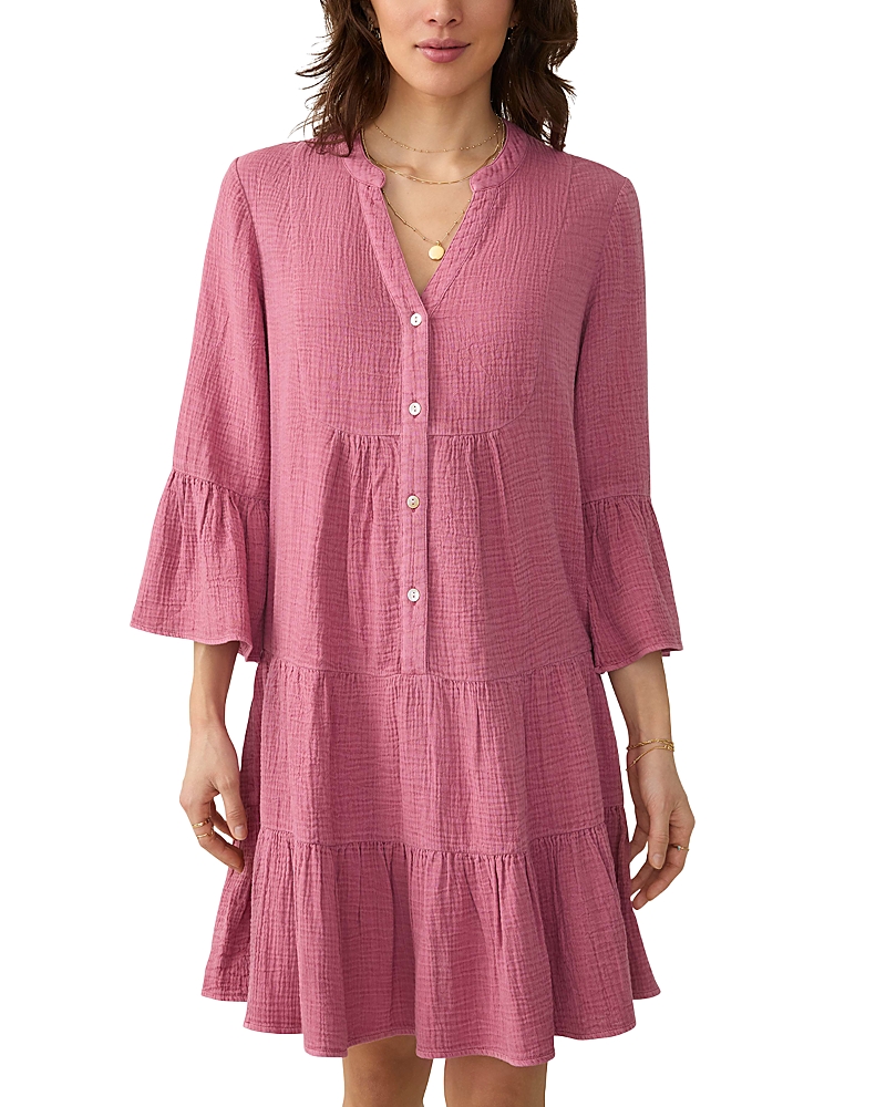 Faherty Kasey Organic Cotton Tiered Dress