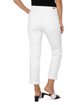 The Keeper High Rise Rolled Cuff Boyfriend Jeans in Bright White