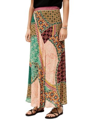ba & sh Jupe Fancy Printed Maxi Skirt