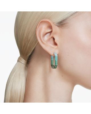 Matrix Crystal Oval Hoop Earrings