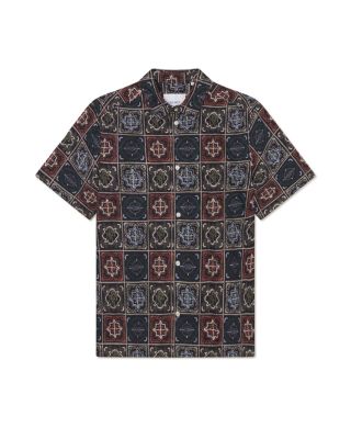 Larry Tile Print Cotton Shirt