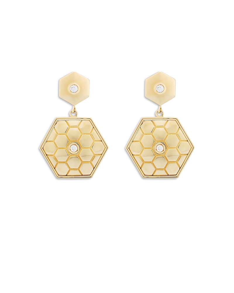Miseno Jewelry 18k Yellow Gold Baia Diamond Hexagon Drop Earrings In Gold