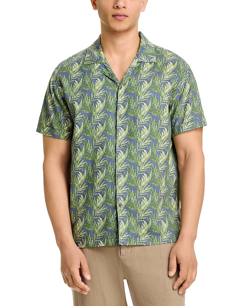 Rails Atlas Seaweed Print Linen Blend Camp Shirt