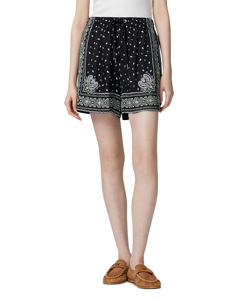 Pinko Short À Imprimé Bandana In Black/lime