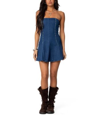 Edikted - Fara Strapless Denim Mini Dress