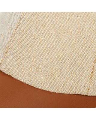 Faux Leather & Canvas Baseball Cap
