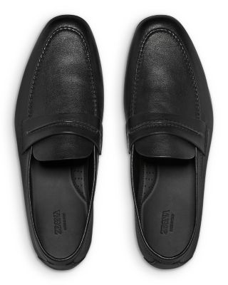 Natural Grain Leather Mocassin Loafers