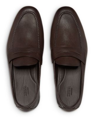 Natural Grain Leather Mocassin Loafers