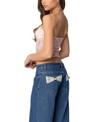 Odilia Sheer Lace Strapless Top