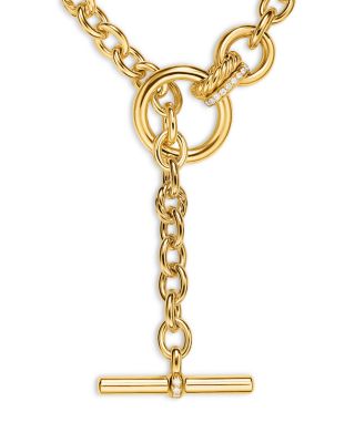 DY Mercer&reg; Double Row Toggle Chain Necklace in 18K Yellow Gold with Diamonds, 8mm Double Row Toggle Chain Necklace in 18K Yellow Gold with Diamonds, 8mm