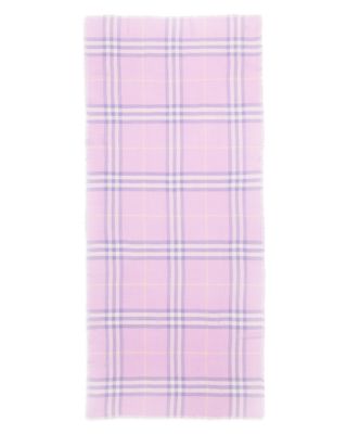 Wide Check Lightweight Wool Scarf