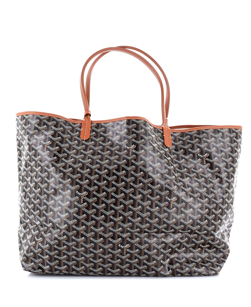 Pre-owned Pre-owned Goyard Goyard Gm Saint Louis Tote Printed Coated Canvas In Black