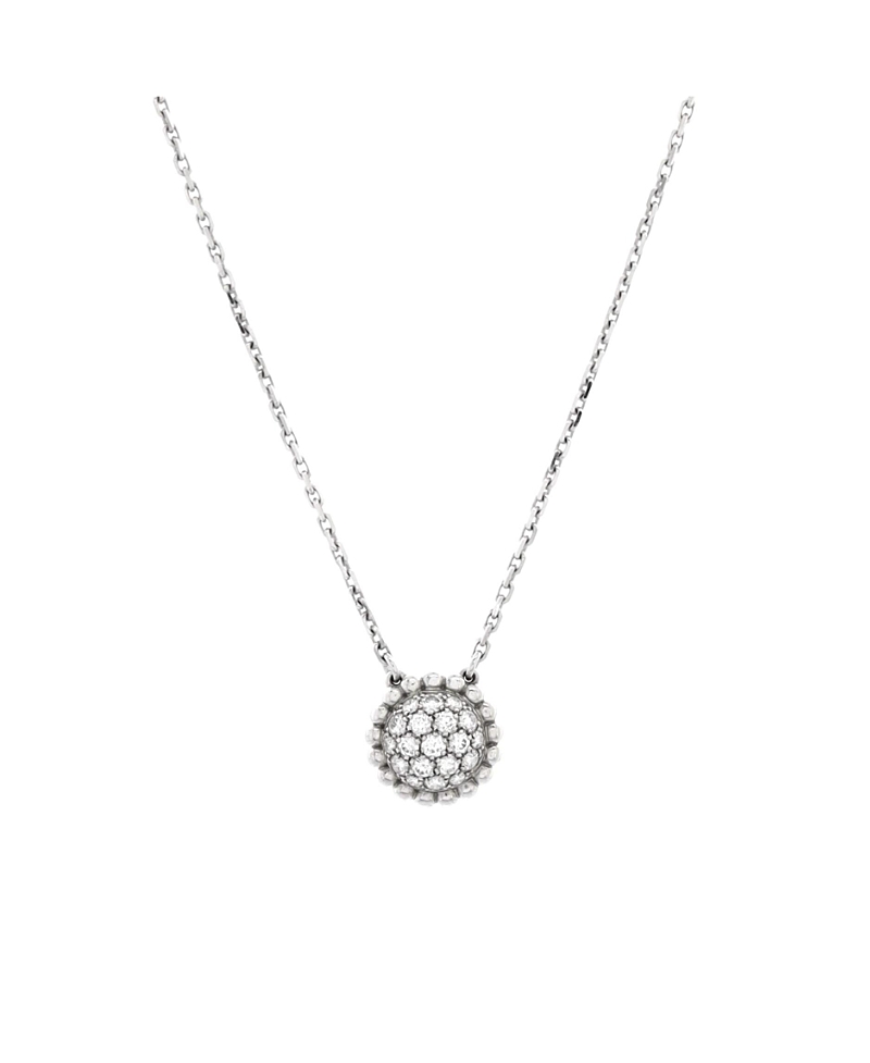 Pre-owned Pre-owned Van Cleef & Arpels Van Cleef & Arpels Perlee Pendant Necklace 18k White Gold And Diamonds