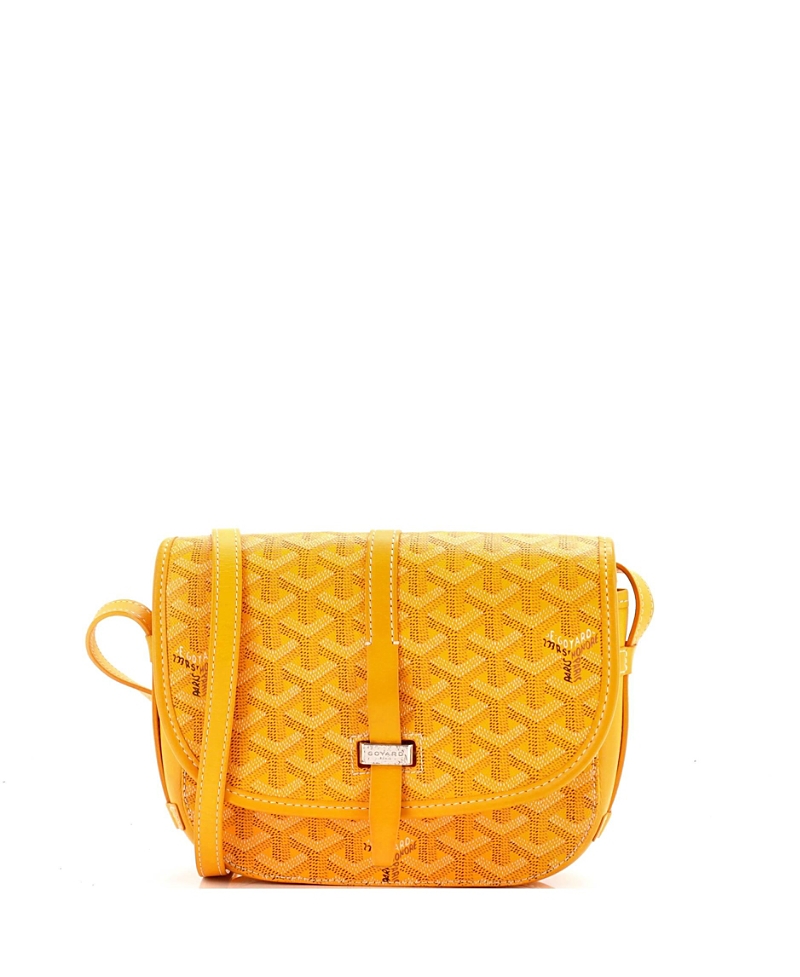 Pre-owned Pre-owned Goyard Goyard Pm Belvedere Ii Messenger Bag Coated Canvas In Yellow