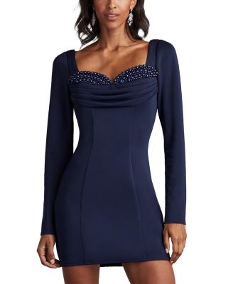 Aza Beaded Scuba Mini Dress