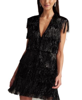 Spritz Metallic Fringe Mini Dress