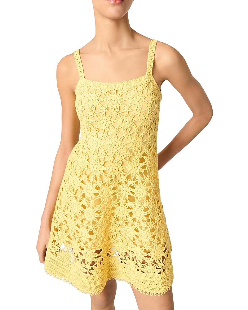 Maje Crochet Strappy Mini Dress