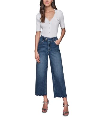 High Rise Scalloped Jeans in Coastal Blue
