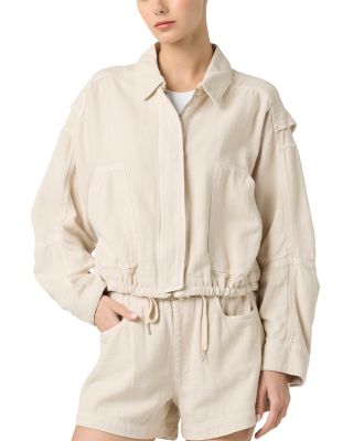 Zippered Drawstring Hem Jacket