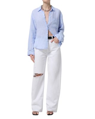 Ayla High Rise Baggy Jeans in Zinc