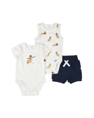 FIRSTS by petit lem - Boys' Baseball Buddy Bodysuits & Shorts Set  - Baby