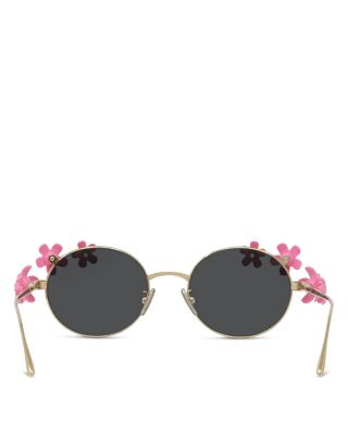 Signature Flower Framed Yellow Oval Sunglasses, 51mm