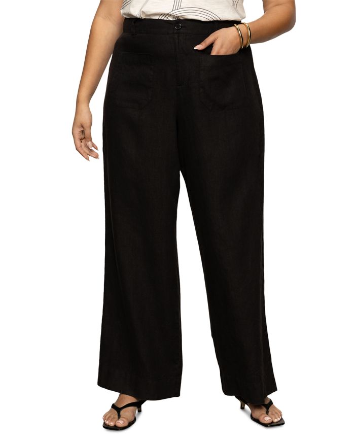 The Linen Marine Wide Leg Pants