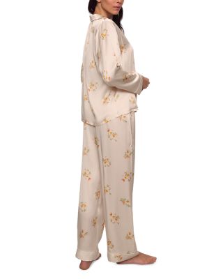Inez Printed Washable Silk Long Pajama Set