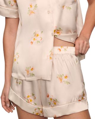 Inez Printed Washable Silk Short Pajama Set