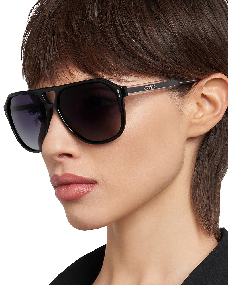 Isabel Marant 60mm Gradient Pilot Sunglasses In Black/smoke