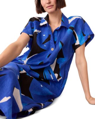 Abstract Blooms Linen Dress