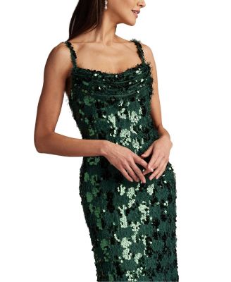 Tinker Sequin Eyelash Fringe Gown