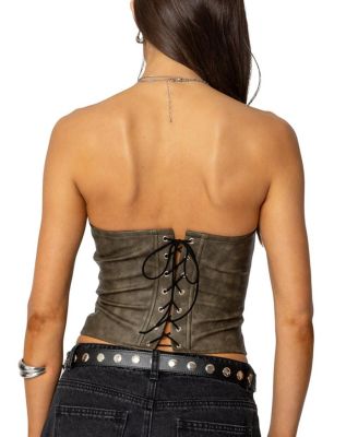 Maysen Faux Leather Corset