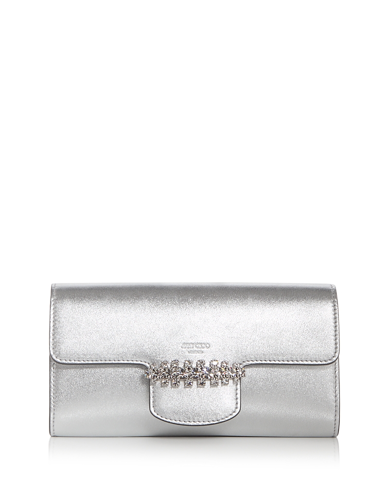 Jimmy Choo Bing Crystal Metallic Leather Wallet