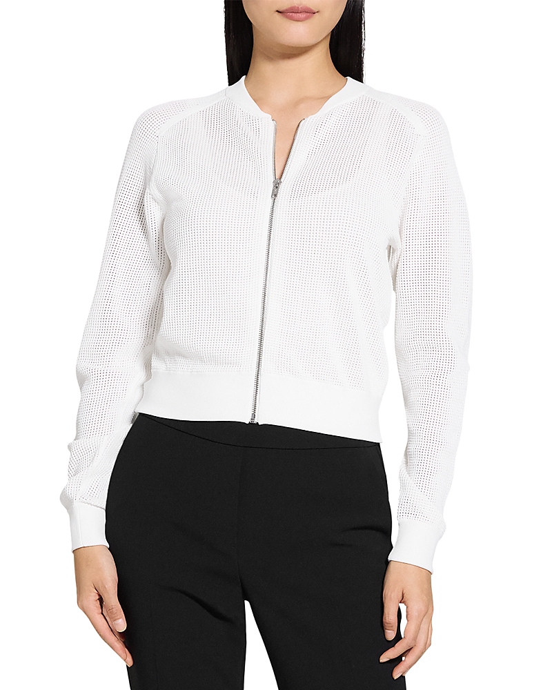Theory Bomber Jacket In Crepe Knit