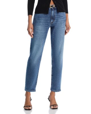 FRAME - The Borrowed High Rise Ankle Slim Straight Jeans in Famous