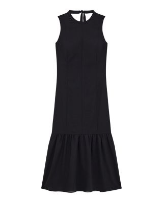 Tie Neck Tiered Midi Dress