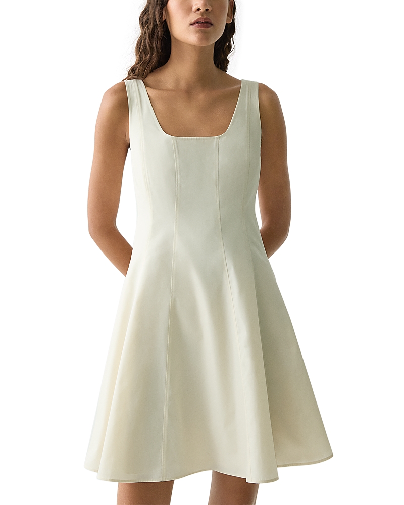 Theory Sleeveless Fit-and-flare Dress In Sleek Poplin