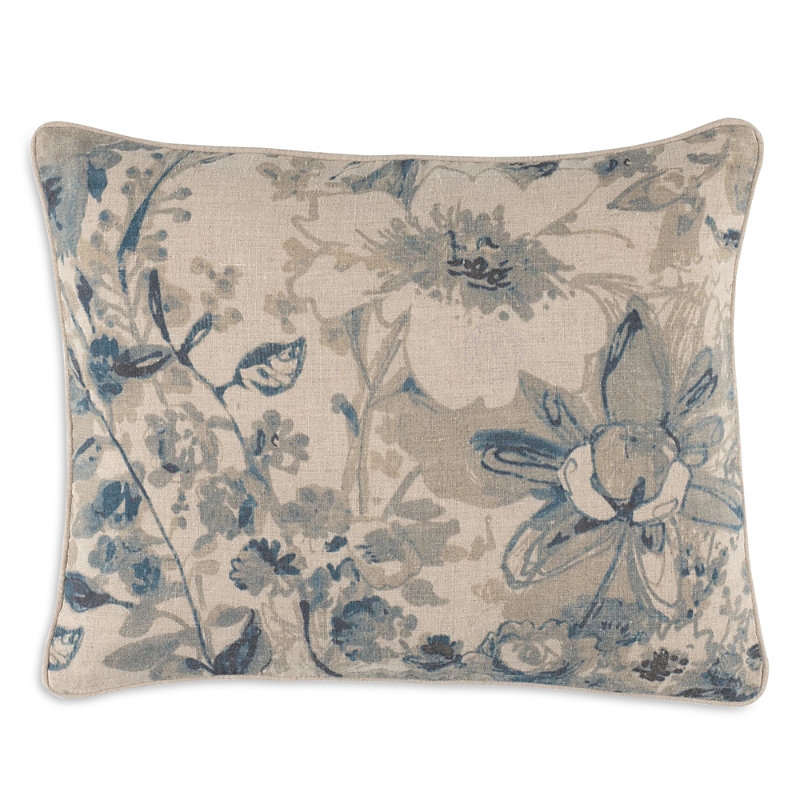 Annie Selke Meadow Botanical Lumbar Decorative Pillow Cover In Blue