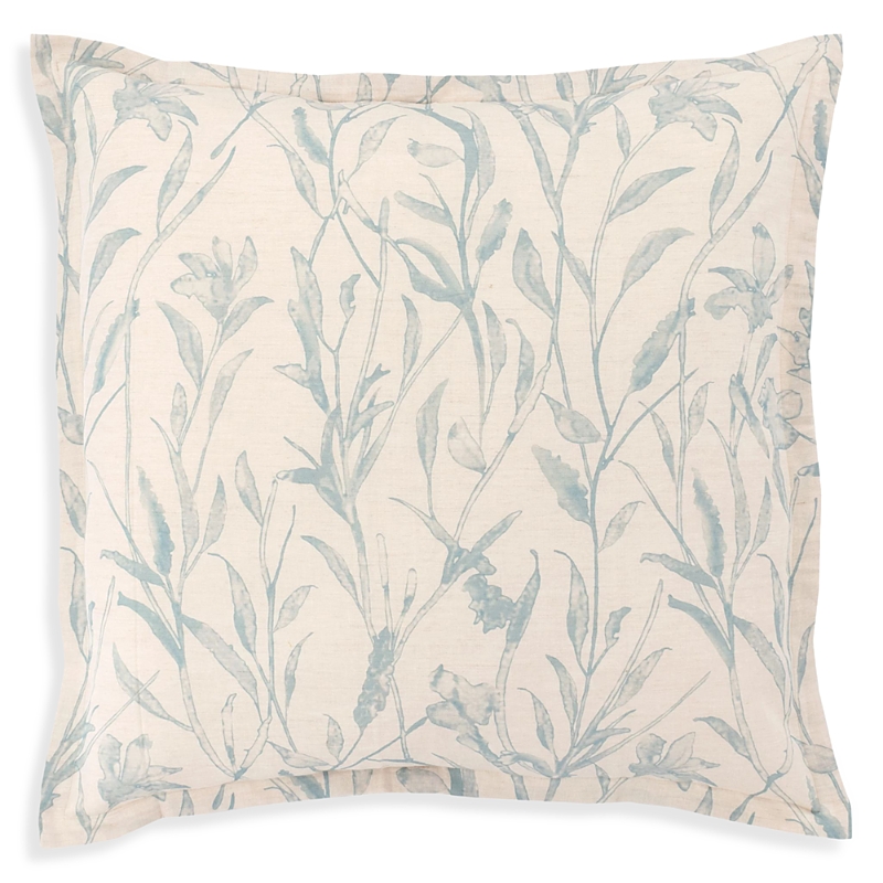 Annie Selke Margo Botanical Linen Blend Sham, Euro In Pewter Blue