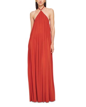 ronny kobo wyeth halter knit combo maxi dress Crystal Neck Hidden back zipper closure