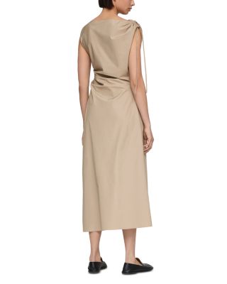 Gathered Tie Sleeve Midi Dress