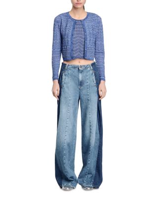 Glitter Crewneck Cardigan Sweater