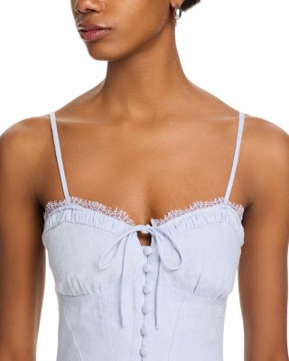 Linella Sweetheart Button Front Midi Dress