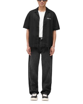 Embroidered Oversized Fit Bowling Shirt  